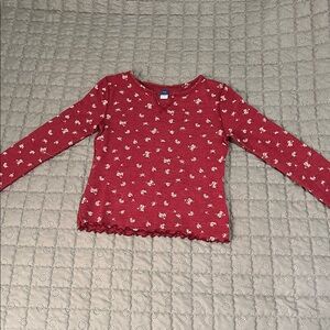 Old Navy Red Floral Knit Top